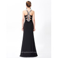 Grace Karin Longueur de sol Perles Robe formelle Robe de soirée courte noir Bodycon CL6157